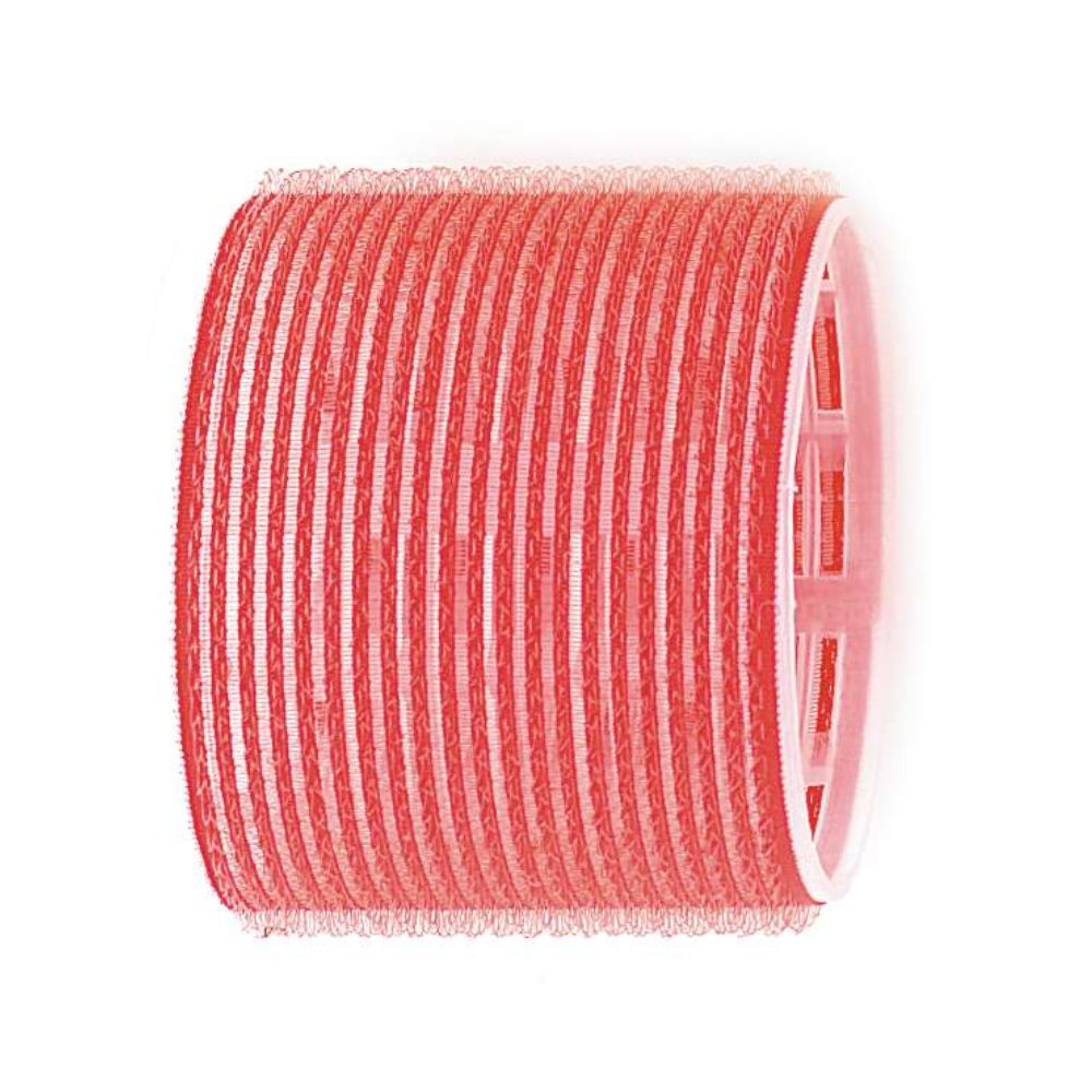 Самозалепващи ролки за коса Sibel Velcro, червени, 70mm